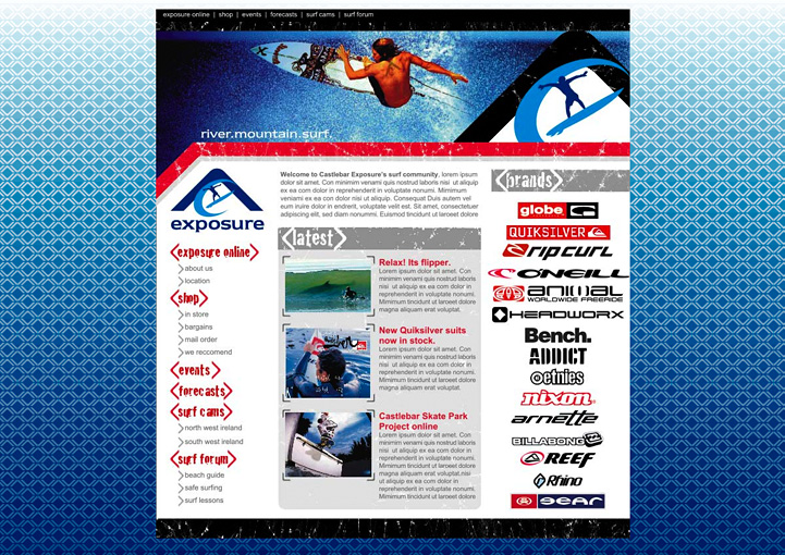Exposure website design visual