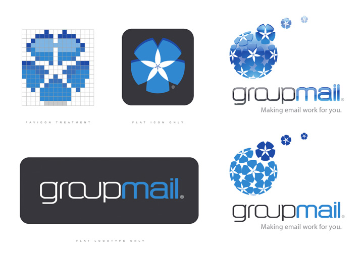 GroupMail brand design variations