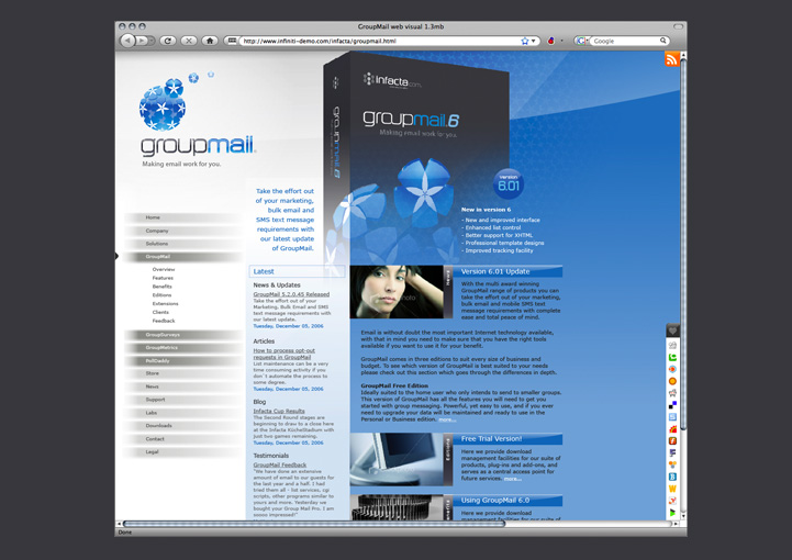 GroupMail website design