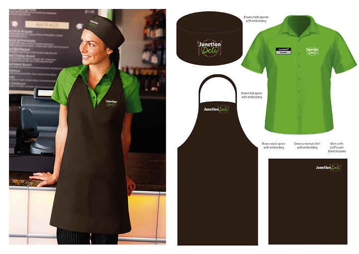 Junction Deli brand design applications