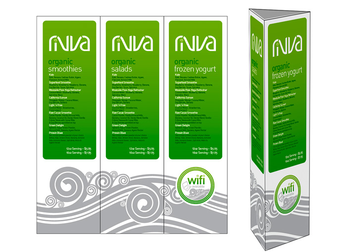 Rivva pavement menu sign design