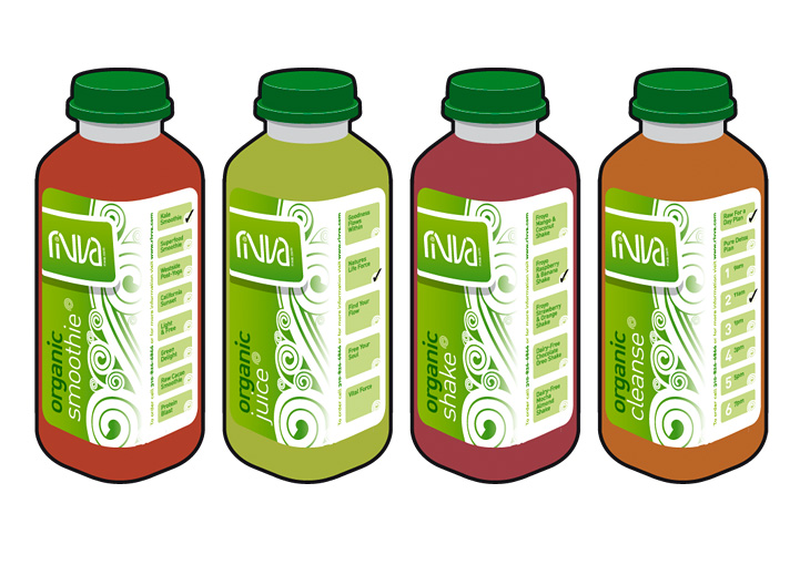 Rivva cleanse bottle label design