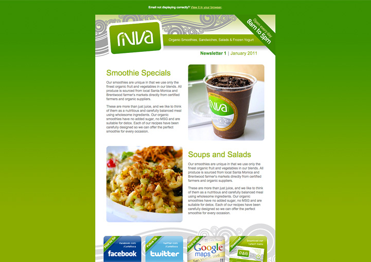 Rivva HTML email newsletter design