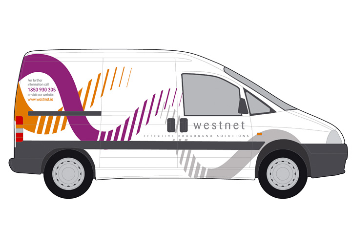 WestNet Broadband vehicle graphics design
